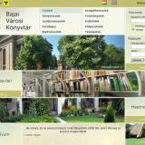 A könyvtár kezdő oldala, háttérben a könyvtárról készült fotóval