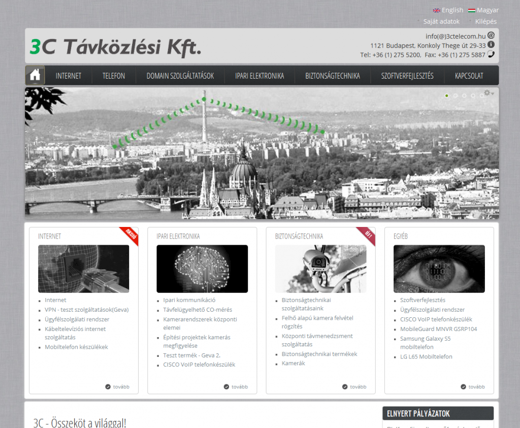 3C Távközlési Kft. honlapja - GevaPC fejlesztéssel és sminkkel