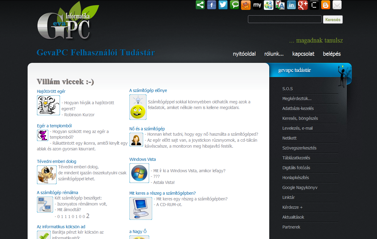GevaPC Tudástár - Blue Ribbon smink Tudástár egy belső oldala