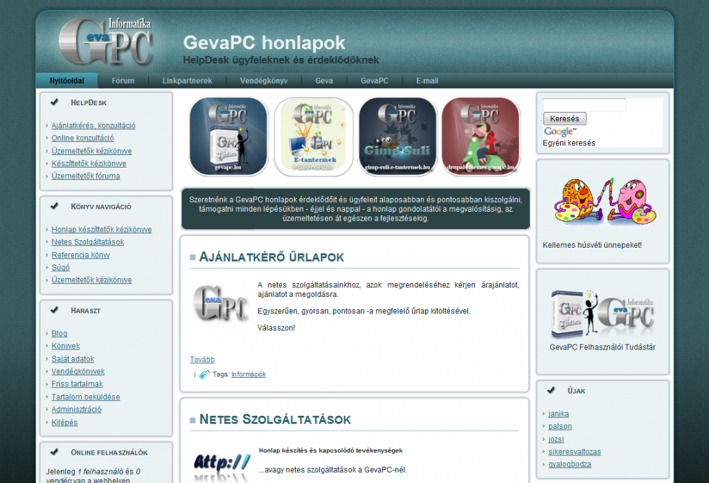 GevaPC Tudástár - GevaPC Drupal honlap és smink