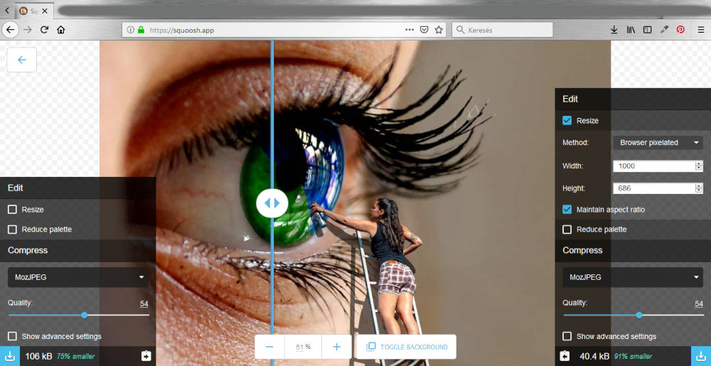 Weboldal fotók optimalizálása Google Quoosh.app segítségével Weboldal fotók optimalizálása Google Quoosh.app segítségével