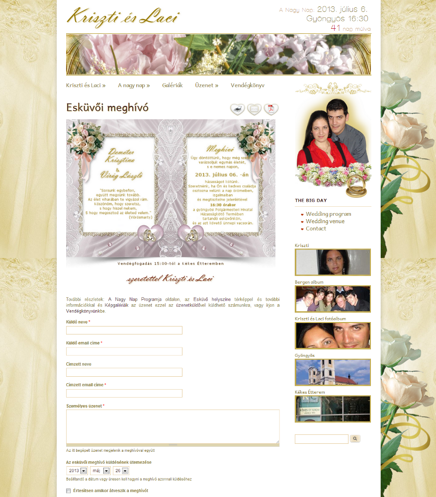 Kriszti és Laci esküvő - esküvői online meghívó