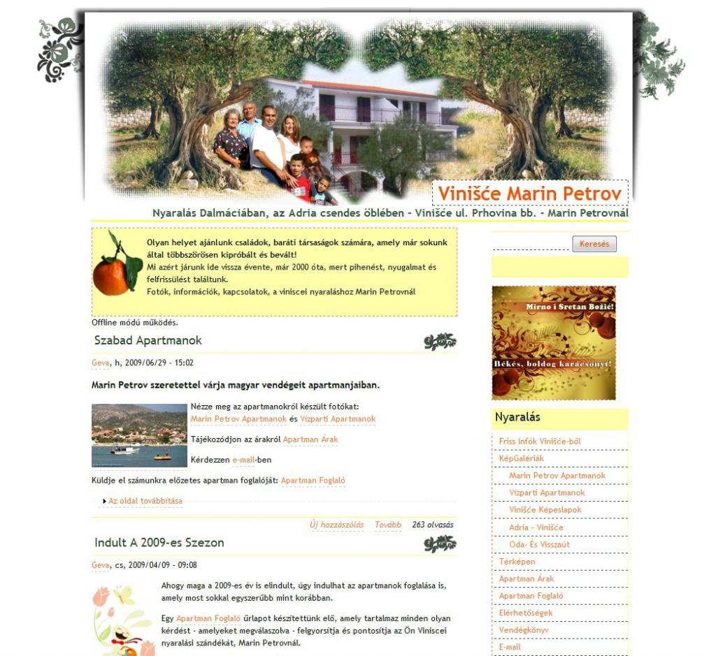 Vinisce-Dalmáciai nyaralóhely honlapja és smink
